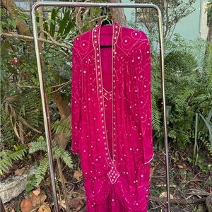 Elegant Pink Embellished Dress